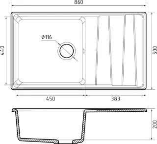 Мойка кухонная GranFest LEVEL LV-860L кашемир